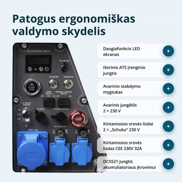 Dyzelinis inverterinis generatorius KONNER & SOHNEN KS 6500iDE S ATSR